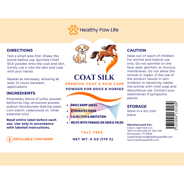 COAT SILK Drying Paste & Poultice for Horses