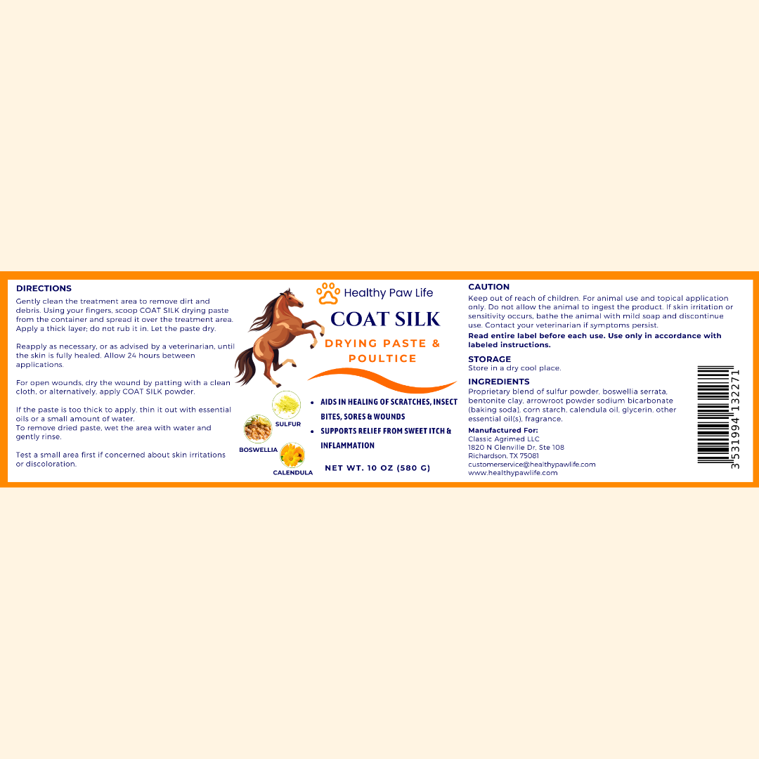 Information - COAT SILK Drying Paste & Poultice for Horses