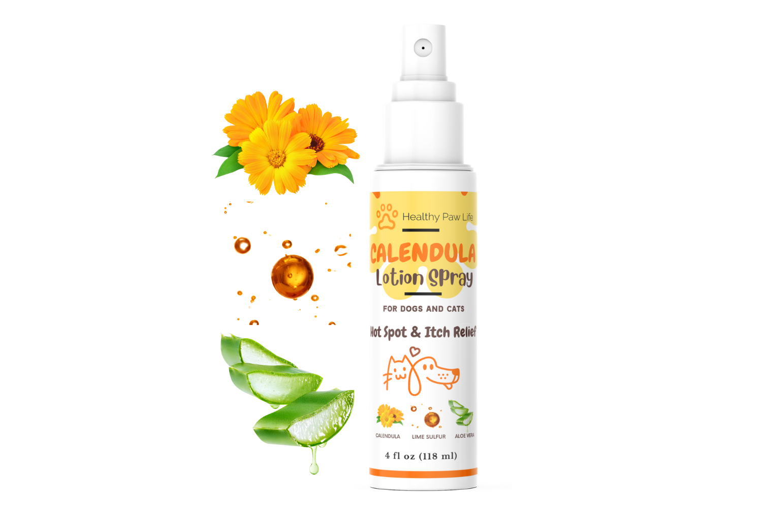 Calendula Lotion Spray for Dogs and Cats by Healthy Paw Life