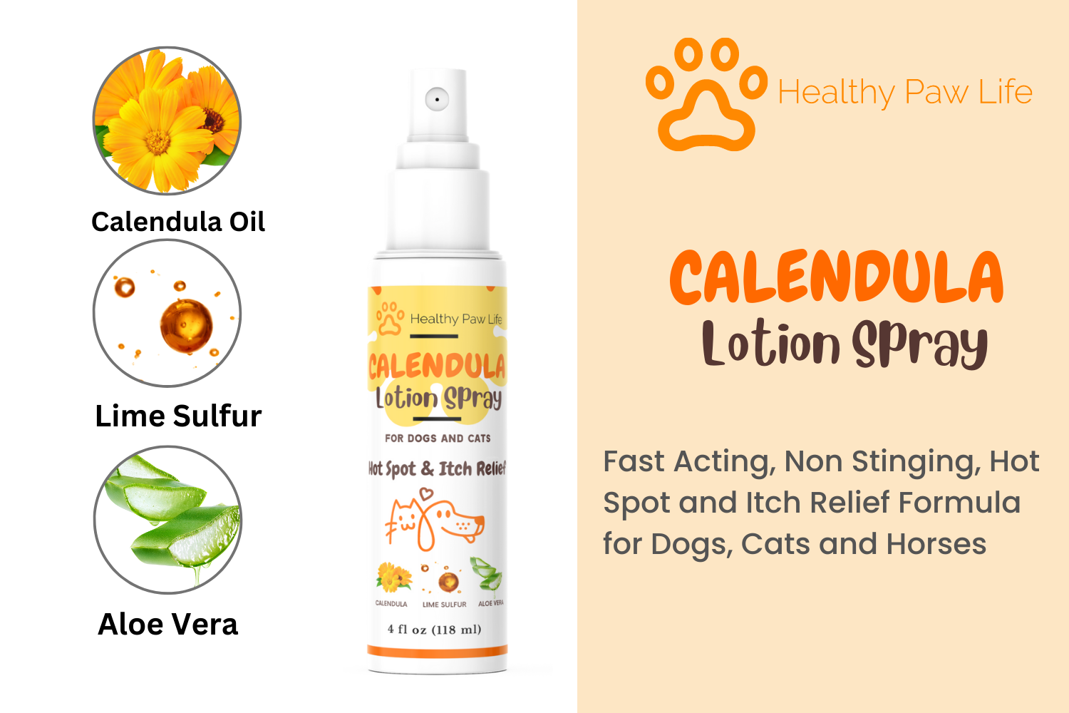 Calendula Lotion Spray for Dogs and Cats by Healthy Paw Life