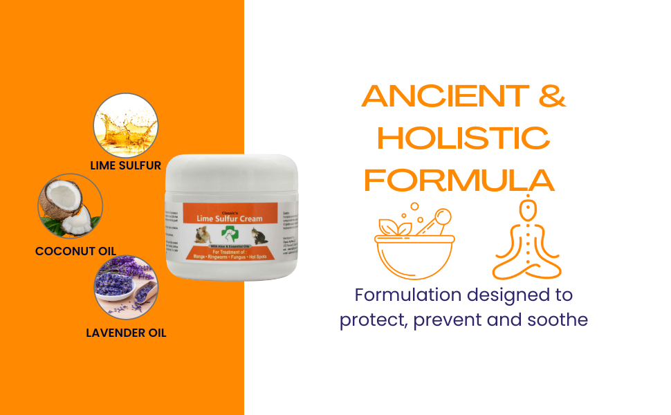 Lime Sulfur Mange Ringworm Scabies Pet Dog Cat Kitten Skin Health Sulfur Cream Itching Dry Skin Dip Shampoo Natural Alternative Holistic