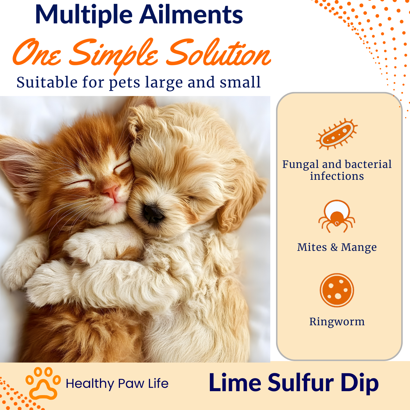 Lime Sulfur Dip – Concentrated Sulfur Solution for Itchy Skin, Mange, Ringworm & Dermatitis – Safe for Dogs, Cats, Puppies, Kittens, Horses, and Livestock