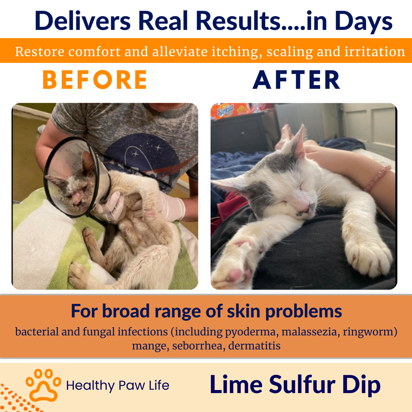 Lime Sulfur Dip – Concentrated Sulfur Solution for Itchy Skin, Mange, Ringworm & Dermatitis – Safe for Dogs, Cats, Puppies, Kittens, Horses, and Livestock