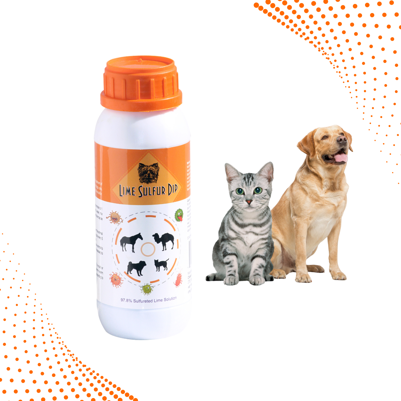 Lime Sulfur Dip – Concentrated Antimicrobial & Antiparasitic Solution for Itchy Skin, Mange, Ringworm & Dermatitis – Safe for Dogs, Cats, Puppies, Kittens, Horses, and Livestock