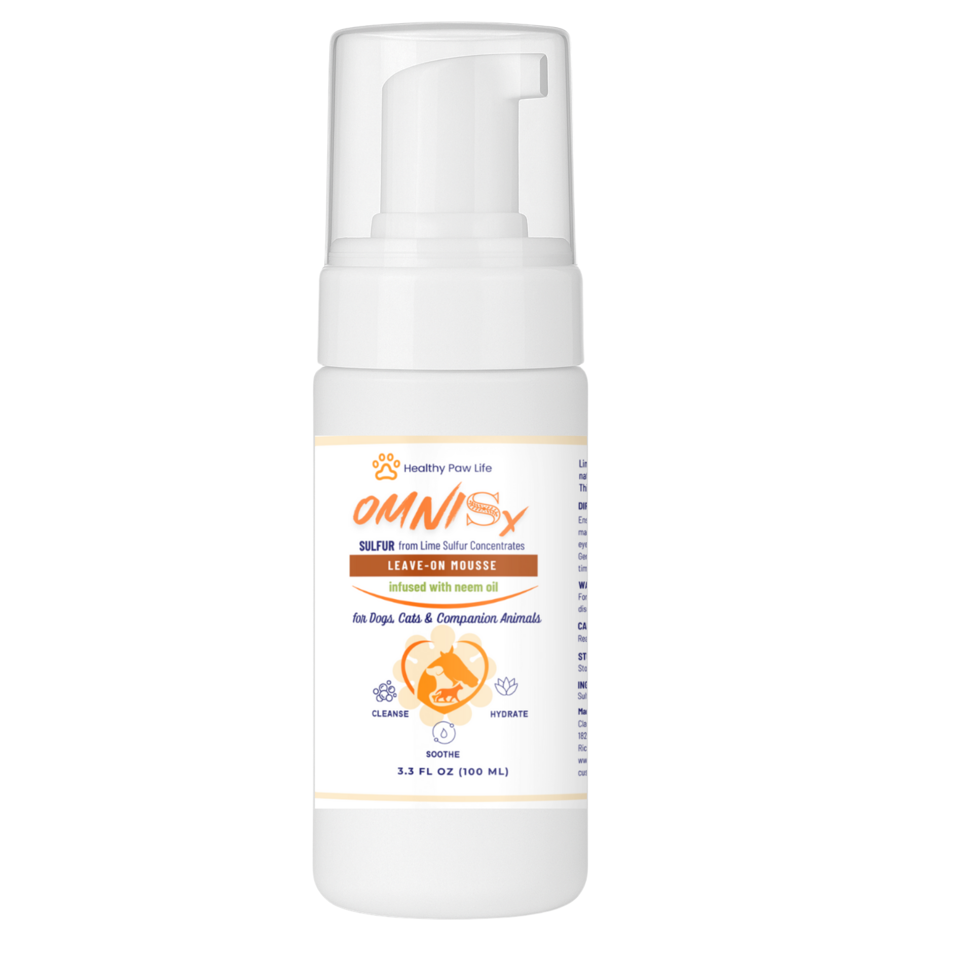 OMNISx Leave-On Mousse -  Sulfur based Veterinary-Strength Formula for Itchy, Irritated, or Sensitive Skin