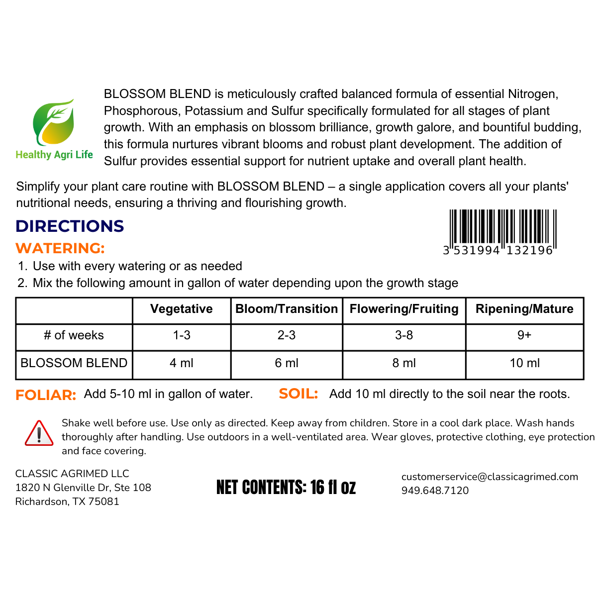 Blossom Blend - Balanced Fertilizer Formula for Blossom and Growth