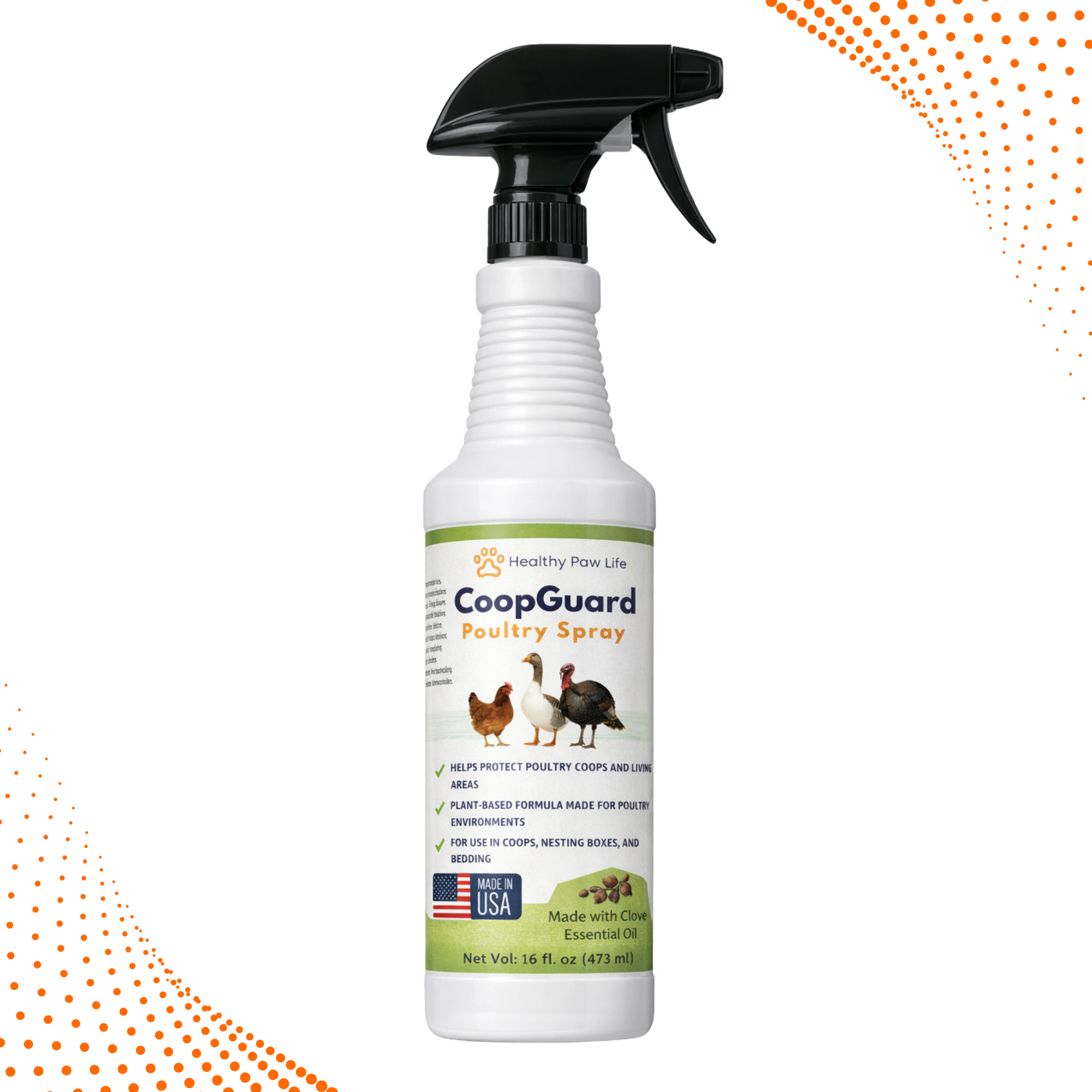 CoopGuard Poultry Spray – Plant-Based Poultry Housing Care for Coops, Nesting Boxes & Bedding – Natural Essential Oils - No Egg Withdrawl