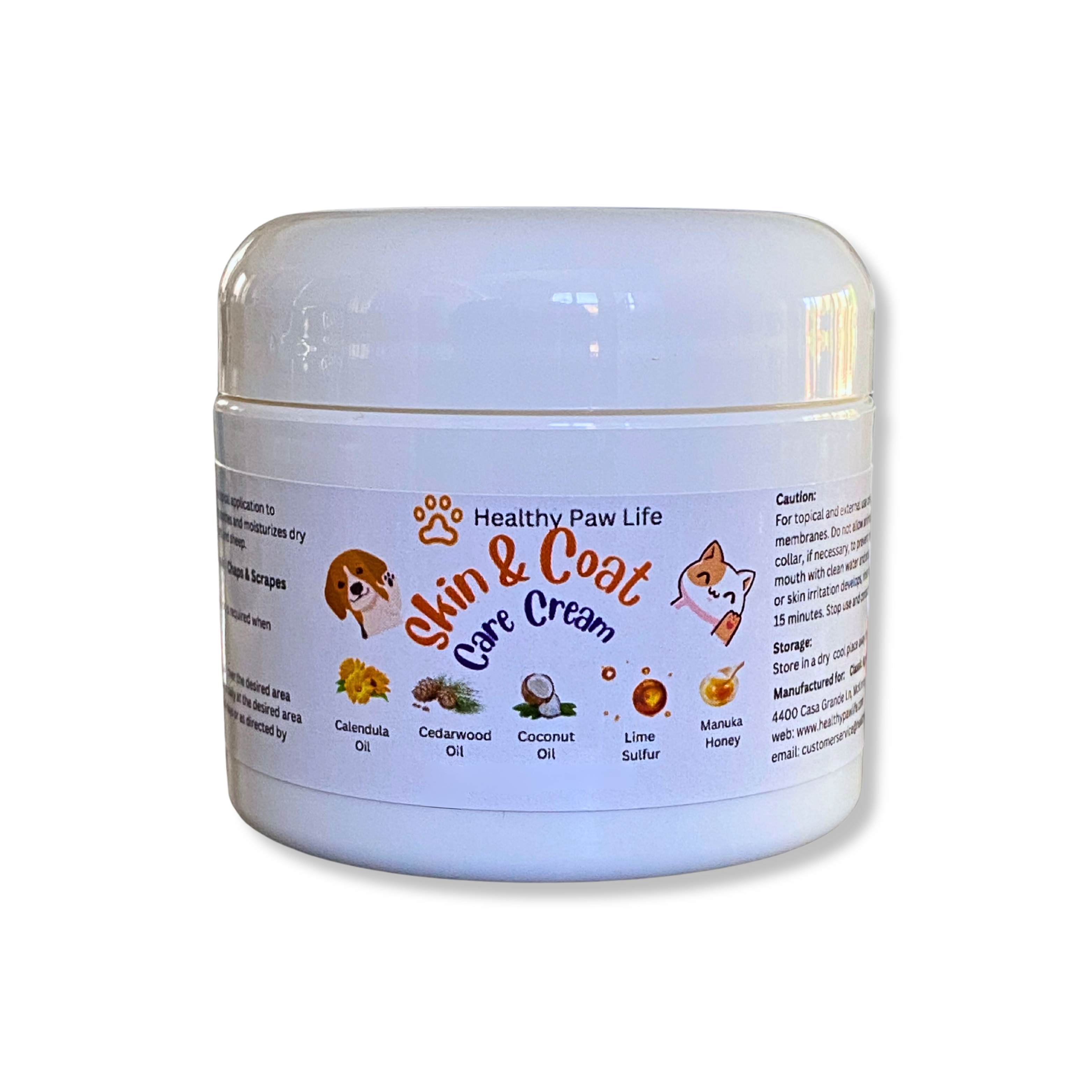 Healthy Paw Life Calendula Manuka Honey & Cedarwood Cream for Pets | Nourishing Pet Skin Care