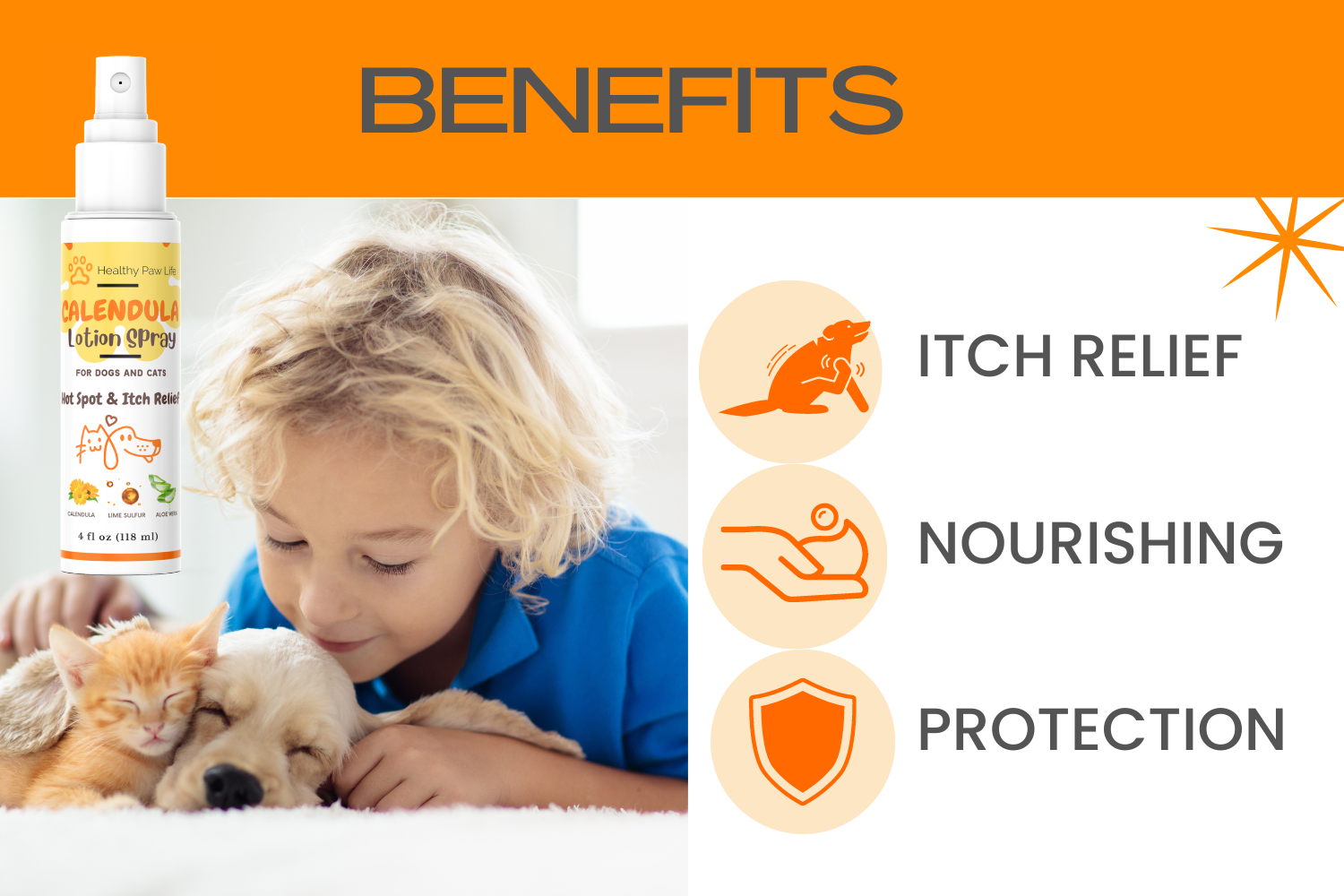 Calendula Lotion Spray for Dogs and Cats by Healthy Paw Life